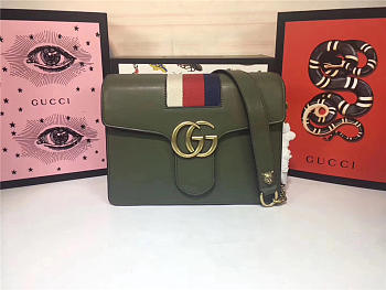 Gucci GG Marmont Leather Shoulder Bag 476468 Green