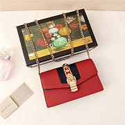  Gucci Sylvie Leather Super Mini Bag Red 484646 - 1