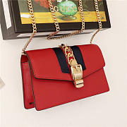  Gucci Sylvie Leather Super Mini Bag Red 484646 - 5