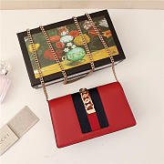  Gucci Sylvie Leather Super Mini Bag Red 484646 - 3