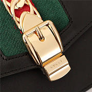  Gucci Sylvie Leather Super Mini Bag Black 484646 - 6