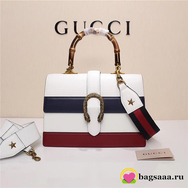 Gucci Women's Dionysus Leather Top Handle Bag 421999 White - 1