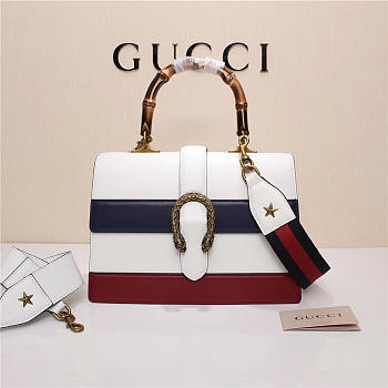 Gucci Women's Dionysus Leather Top Handle Bag 421999 White