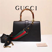 Gucci Women's Dionysus Leather Top Handle Bag 421999 Black Red - 5