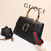 Gucci Women's Dionysus Leather Top Handle Bag 421999 Black - 3
