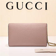 Gucci Marmont leather mini chain bag 401232 Pink - 2