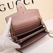 Gucci Marmont leather mini chain bag 401232 Pink - 6