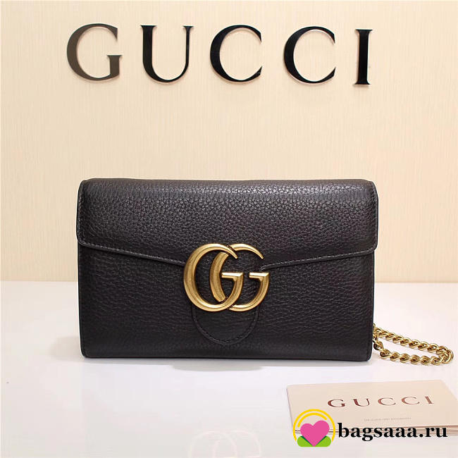 Gucci Marmont leather mini chain bag 401232 Black - 1