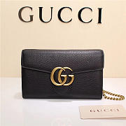 Gucci Marmont leather mini chain bag 401232 Black - 1