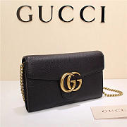 Gucci Marmont leather mini chain bag 401232 Black - 4