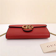 Gucci Marmont leather mini chain bag 401232 Red - 6