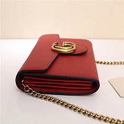 Gucci Marmont leather mini chain bag 401232 Red - 5