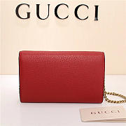 Gucci Marmont leather mini chain bag 401232 Red - 4