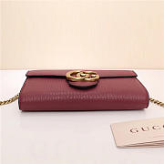 Gucci Marmont leather mini chain bag 401232 Wine Red - 3