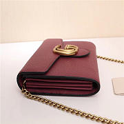Gucci Marmont leather mini chain bag 401232 Wine Red - 5
