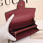 Gucci Marmont leather mini chain bag 401232 Wine Red - 6