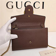 Gucci Marmont leather mini chain bag 401232 Brown - 2