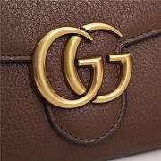 Gucci Marmont leather mini chain bag 401232 Brown - 3