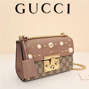 Gucci Padlock Bee Star small shoulder bag 432182 Pink - 3