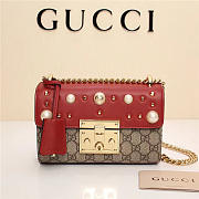 Gucci Padlock Bee Star small shoulder bag 432182 Red - 5