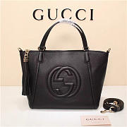 GUCCI 369176 Soho Tote Bag Women leather Shoulder Bag Black - 1