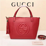 GUCCI 369176 Soho Tote Bag Women leather Shoulder Bag Red - 1