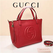 GUCCI 369176 Soho Tote Bag Women leather Shoulder Bag Red - 3