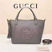 GUCCI 369176 Soho Tote Bag Women leather Shoulder Bag Gray - 1