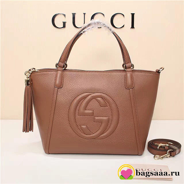 GUCCI 369176 Soho Tote Bag Women leather Shoulder Bag Brown - 1