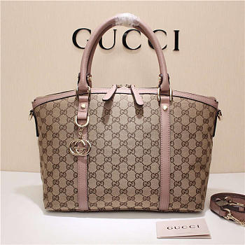 Gucci 341503 Nylon Large Convertible Tote Bag Pink