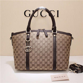 Gucci 341503 Nylon Large Convertible Tote Bag Black