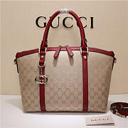 Gucci 341503 Nylon Large Convertible Tote Bag Red - 1