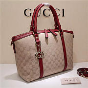 Gucci 341503 Nylon Large Convertible Tote Bag Red - 4