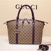 Gucci 341503 Nylon Large Convertible Tote Bag Purple - 1