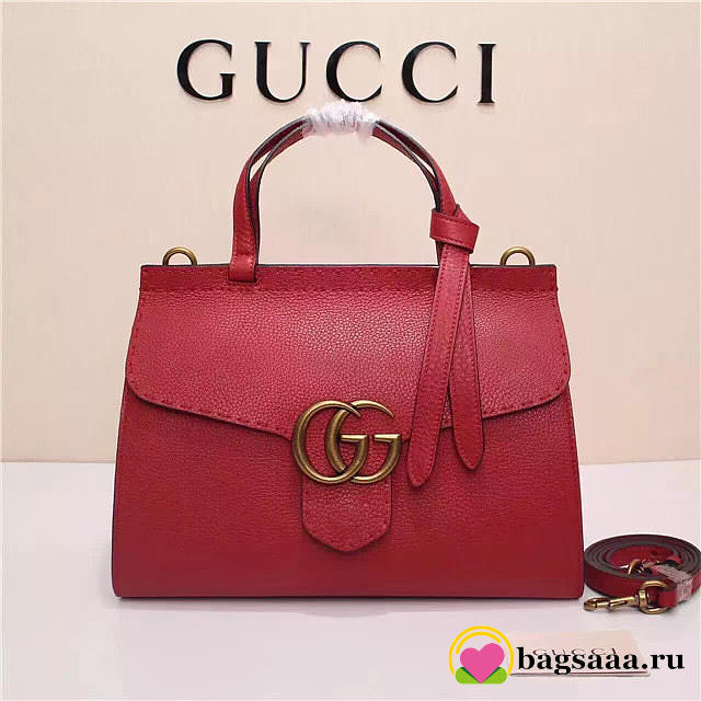 Gucci Marmont small top handle bag 421890 Red - 1