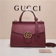 Gucci Marmont small top handle bag 421890 Wine Red - 1