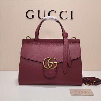 Gucci Marmont small top handle bag 421890 Wine Red