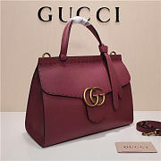 Gucci Marmont small top handle bag 421890 Wine Red - 3