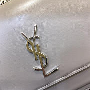 YSL Monogram Sunset Leather Crossbody Bag 442906 Gray - 4