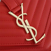 YSL Leather 26cm Shoulder Bag Golden Chain 26596 Red - 4