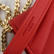 YSL Leather 26cm Shoulder Bag Golden Chain 26596 Red - 6