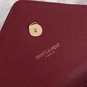 YSL Leather 30cm Shoulder Bag Golden Chain 26596 Wine Red - 3
