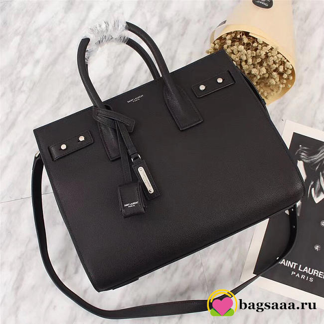 YSL Original Leather Women Handbag Black - 1