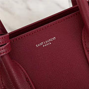 YSL Original Leather Women Handbag Wine Red - 2