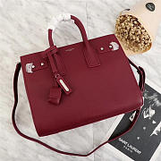 YSL Original Leather Women Handbag Wine Red - 3