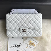 Chanel Caviar Flap Bag in white 30cm with Silver Hardware - 1