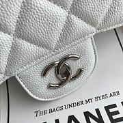 Chanel Caviar Flap Bag in white 30cm with Silver Hardware - 5