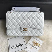 Chanel Caviar Flap Bag in white 30cm with Gold Hardware - 6