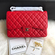 Chanel Caviar Flap Bag in Red 30cm with Silver Hardware - 2