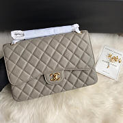 Chanel Caviar Flap Bag in Gray 30cm with Gold Hardware - 3